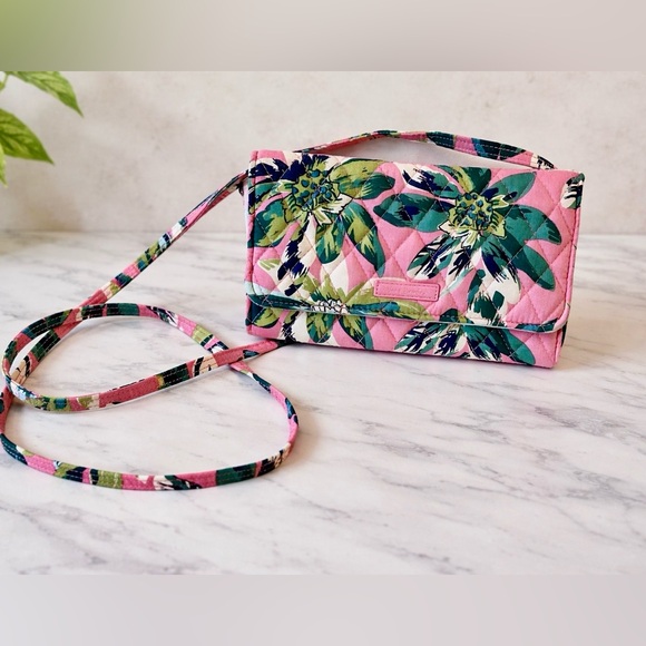 Vera Bradley Handbags - Vera Bradley Bag tropical Wristlet Clutch  Shoulder Crossbody Floral Pink